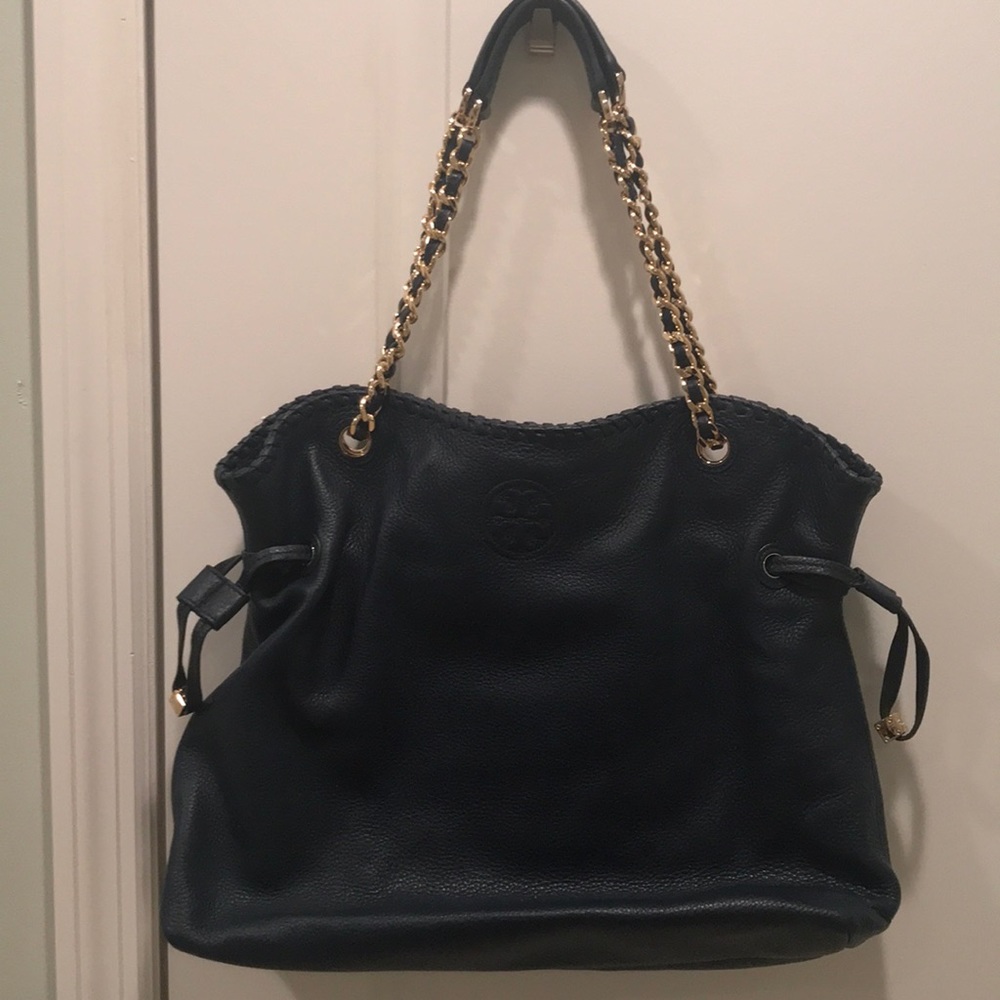 Tory Burch blue leather shoulder bag